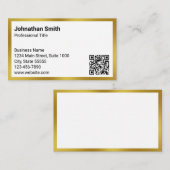 Professionele titel Contactgegevens Wit Goud QR-co Visitekaartje (Voorkant / Achterkant)
