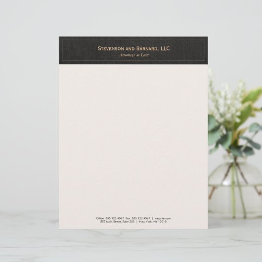 Professionele traditionele zwarte linen briefhoofd (Staand voorkant)