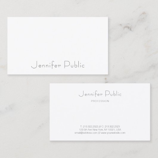Professionele Trendy Elegant Eenvoudige Sjabloon M Visitekaartje (Voorkant / Achterkant)