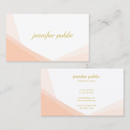 Professionele Trendy Gouden Hand Script Naam Moder Visitekaartje (Voorkant / Achterkant)