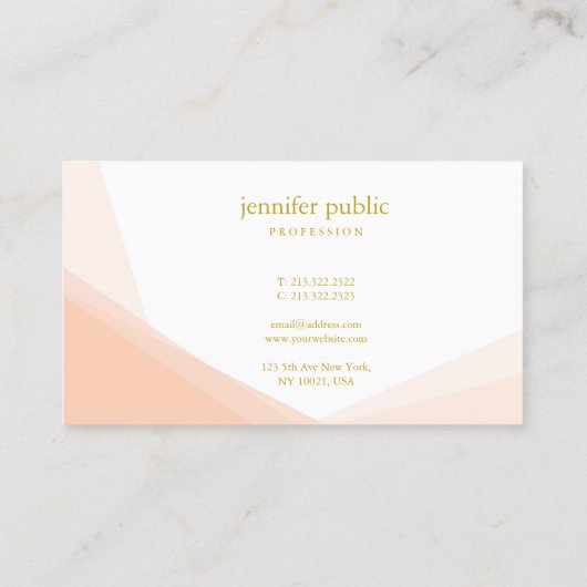 Professionele Trendy Gouden Hand Script Naam Moder Visitekaartje (Achterkant)