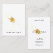 Professionele Trendy Modern Gold Splash Elegant Visitekaartje (Voorkant / Achterkant)