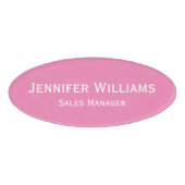 Professionele Trendy Roze Kantoor Zakelijk Magneti Naambadge (Voorkant)