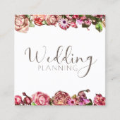 Professionele trouwplanner Elegant Blush & Pink Vierkante Visitekaartje (Voorkant)