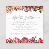 Professionele trouwplanner Elegant Blush & Pink Vierkante Visitekaartje (Achterkant)