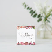 Professionele trouwplanner Elegant Blush & Pink Vierkante Visitekaartje (Staand voorkant)