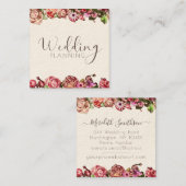 Professionele trouwplanner Elegant Blush & Pink Vierkante Visitekaartje (Voorkant / Achterkant)