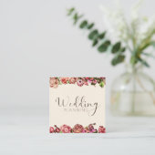 Professionele trouwplanner Elegant Blush & Pink Vierkante Visitekaartje (Staand voorkant)