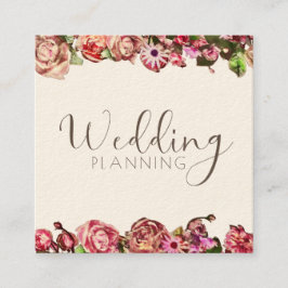 Professionele trouwplanner Elegant Blush & Pink Vierkante Visitekaartje