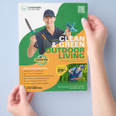 Professionele tuindiensten, landschapsarchitectuur flyer (Hand)