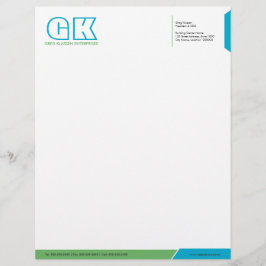 Professionele Turquoise & Groen Briefhoofd Sjabloon