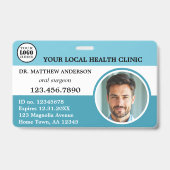 Professionele Turquoise Turkooisblauw Medisch Badge (Voorzijde)