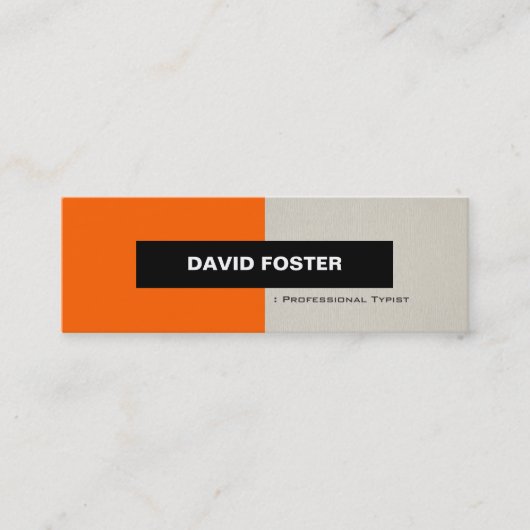 Professionele typist - Eenvoudig elegant stijlvol Mini Visitekaartje (Voorkant)