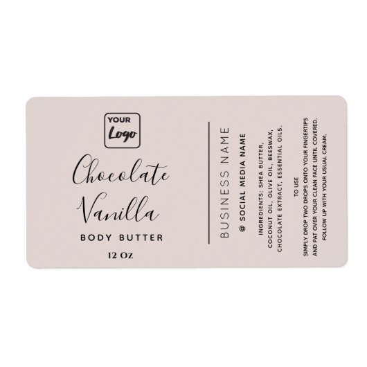 Professionele typografie crème uw logo etiket (Voorkant)