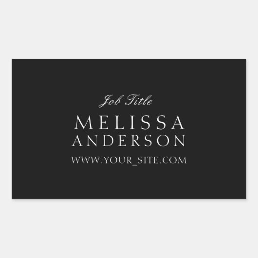 Professionele Typografie Elegant Black Rechthoekige Sticker (Voorkant)