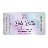 Professionele typografie holografisch logo l etiket (Voorkant)