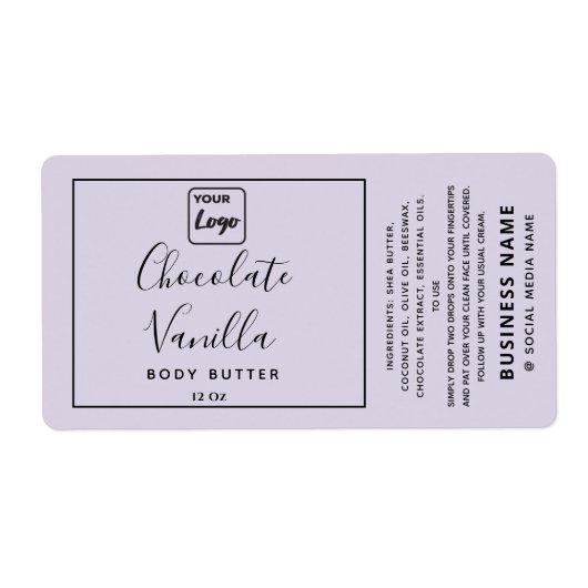 Professionele typografie lavender je logo-product etiket (Voorkant)