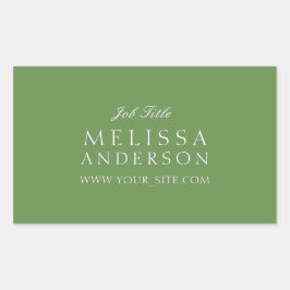 Professionele Typografie Moss Green Rechthoekige Sticker