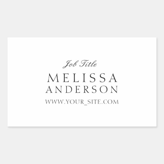 Professionele typografie rechthoekige sticker (Voorkant)