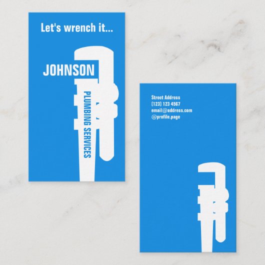 Professionele uiteinden van loodgieters visitekaartje (Voorkant / Achterkant)