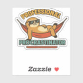 Professionele Uitsteller Luiaard Retro T-shirt CL Sticker (Vel)