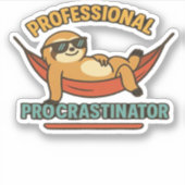 Professionele Uitsteller Luiaard Retro T-shirt CL Sticker (Voorkant)