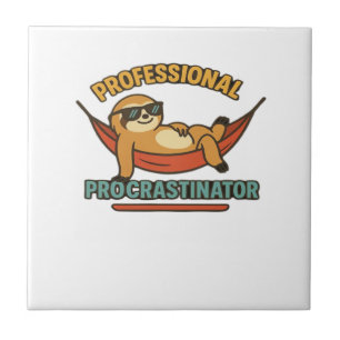 Professionele Uitsteller Luiaard Retro T-Shirt Cl Tegeltje