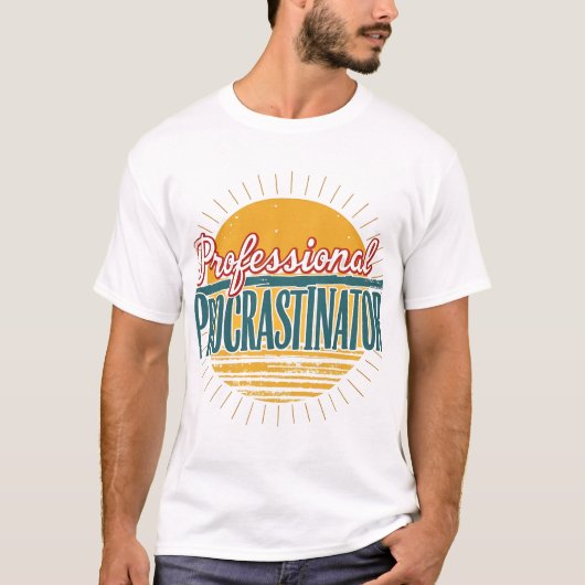 Professionele Uitsteller Retro T-shirt Grappig (Voorkant)