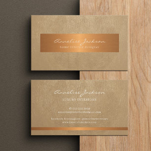 Professionele unieke beige gouden moderne elegante visitekaartje