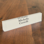 Professionele Unieke Klassieke Eenvoudige Grijs Zw Naambordje (Zijkant)