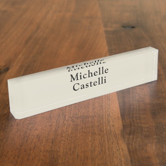 Professionele Unieke Klassieke Eenvoudige Grijs Zw Naambordje (Zijkant)