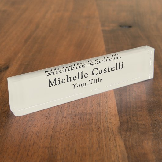 Professionele Unieke Klassieke Eenvoudige Grijs Zw Naambordje (Zijkant)