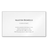 Professionele Unieke Klassieke Eenvoudige Wit Magnetisch Visitekaartje (Voorkant)
