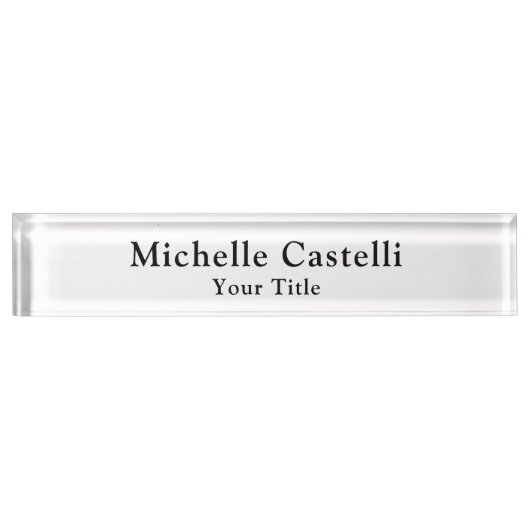 Professionele Unieke Klassieke Eenvoudige Zwart Wi Naambordje (Voorkant)