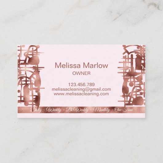 Professionele Unieke Maid House schoonmaakdiensten Visitekaartje (Achterkant)