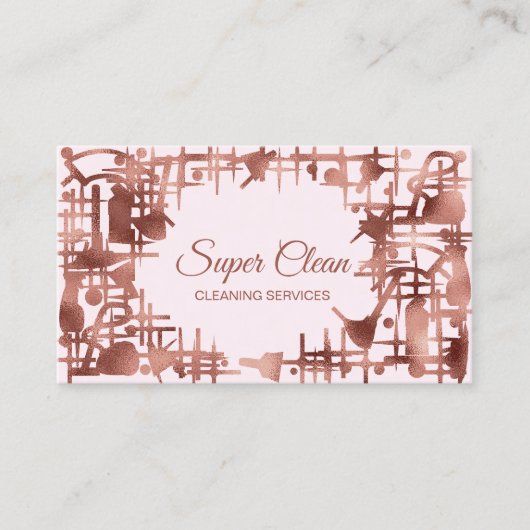 Professionele Unieke Maid House schoonmaakdiensten Visitekaartje (Voorkant)
