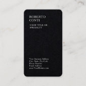 Professionele Unieke Plain Minimalist Premium Zwar Visitekaartje (Voorkant)