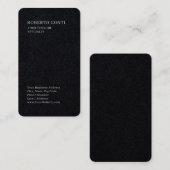 Professionele Unieke Plain Minimalist Premium Zwar Visitekaartje (Voorkant / Achterkant)