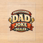 Professionele Vadergrapjeshandelaar Funny Vaderdag Acryl Uitnodigingen (Voorkant)