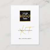 Professionele Vastgoed Foto Realtor Gold Logo Visitekaartje (Voorkant)