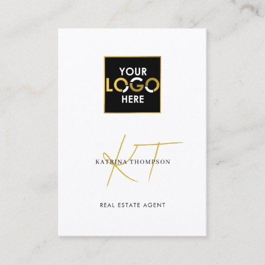Professionele Vastgoed Foto Realtor Gold Logo Visitekaartje (Voorkant)