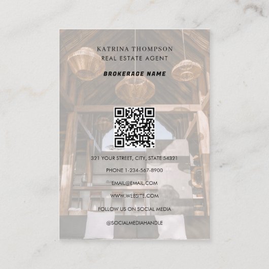 Professionele Vastgoed Foto Realtor Gold Logo Visitekaartje (Achterkant)