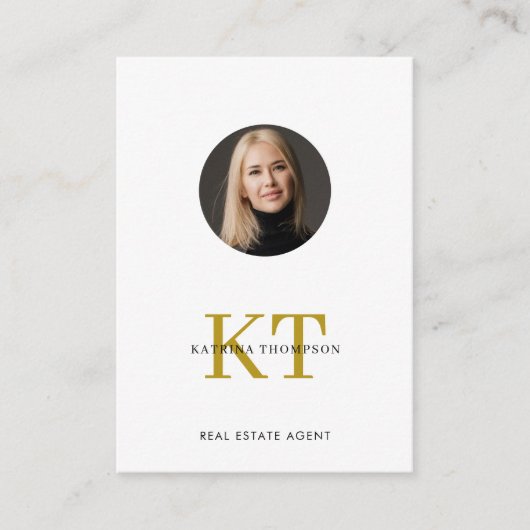 Professionele Vastgoed Foto Realtor Wit Goud Visitekaartje (Voorkant)