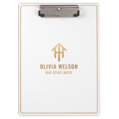 Professionele Vastgoed Goud & Witte Realtor Klembord (Voorkant)