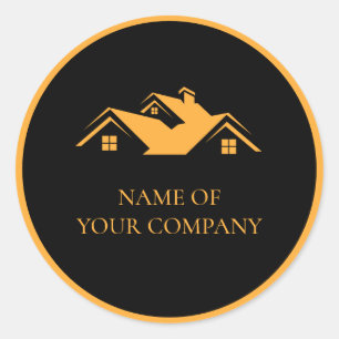 Professionele vastgoed promotionele makelaar logo ronde sticker
