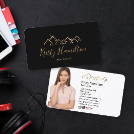 Professionele vastgoedmakelaar Voeg foto toe logo Visitekaartje