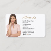 Professionele vastgoedmakelaar Voeg foto toe logo Visitekaartje (Achterkant)