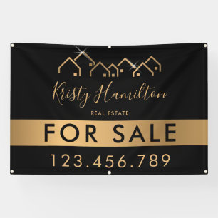 professionele vastgoedmakelaar voegt foto-QR-code  Spandoek