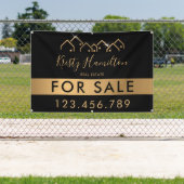 professionele vastgoedmakelaar voegt foto-QR-code Spandoek (Insitu)