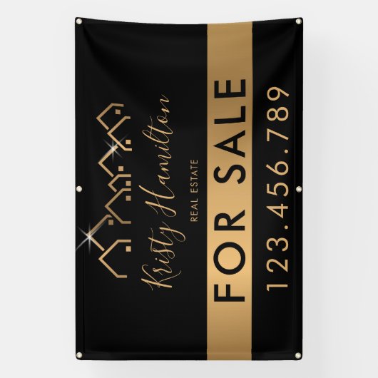 professionele vastgoedmakelaar voegt foto-QR-code  Spandoek (Verticaal)